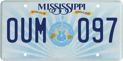MS license plate OUM097
