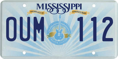 MS license plate OUM112