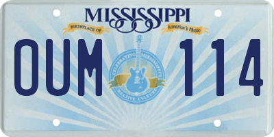 MS license plate OUM114