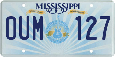MS license plate OUM127
