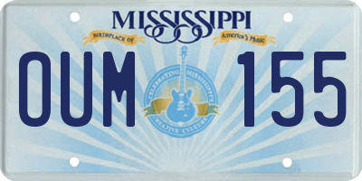 MS license plate OUM155