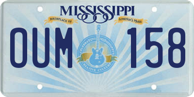 MS license plate OUM158
