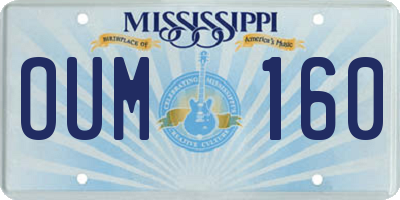 MS license plate OUM160
