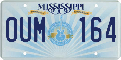 MS license plate OUM164