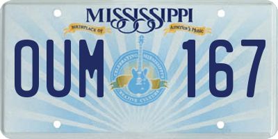MS license plate OUM167