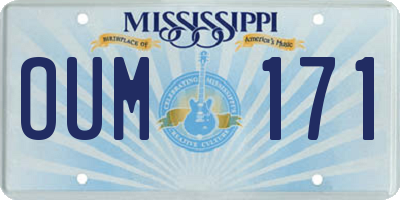 MS license plate OUM171
