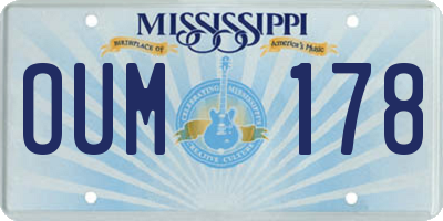 MS license plate OUM178
