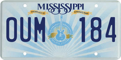 MS license plate OUM184