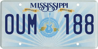 MS license plate OUM188