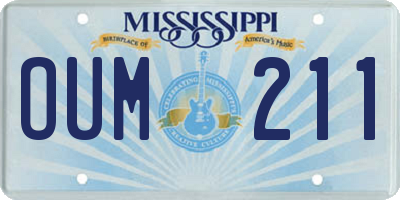 MS license plate OUM211