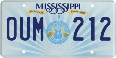 MS license plate OUM212