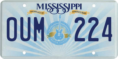 MS license plate OUM224