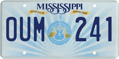 MS license plate OUM241
