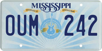 MS license plate OUM242