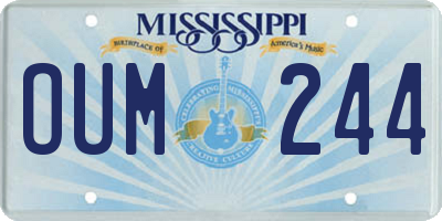 MS license plate OUM244