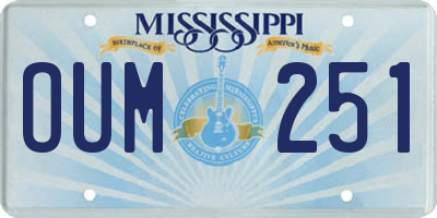 MS license plate OUM251
