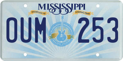 MS license plate OUM253