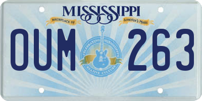MS license plate OUM263