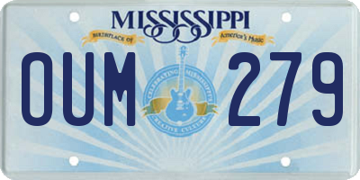 MS license plate OUM279