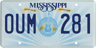 MS license plate OUM281