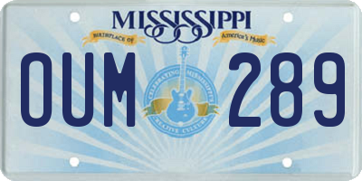 MS license plate OUM289