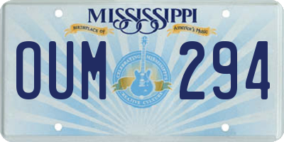 MS license plate OUM294