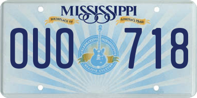 MS license plate OUO718
