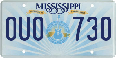 MS license plate OUO730