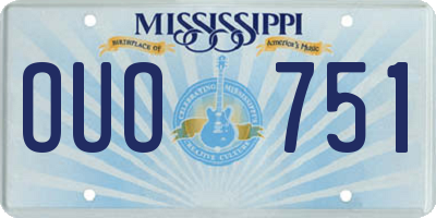 MS license plate OUO751