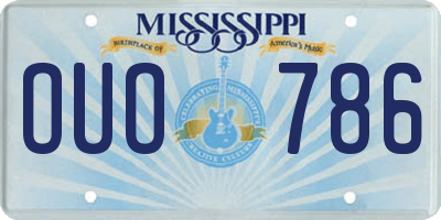 MS license plate OUO786