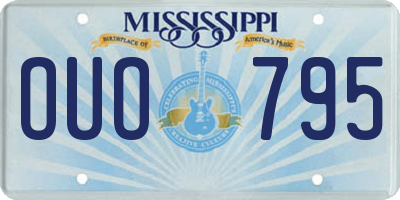 MS license plate OUO795