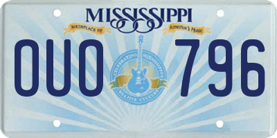 MS license plate OUO796