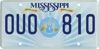 MS license plate OUO810