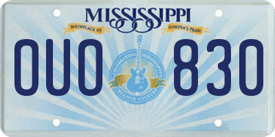 MS license plate OUO830