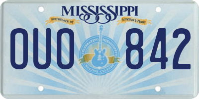 MS license plate OUO842