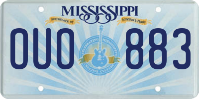 MS license plate OUO883