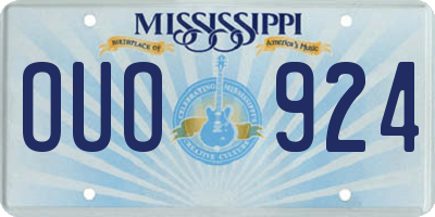 MS license plate OUO924