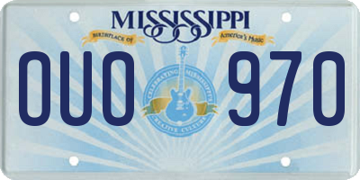 MS license plate OUO970