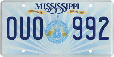 MS license plate OUO992