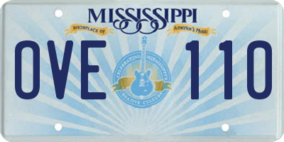 MS license plate OVE110