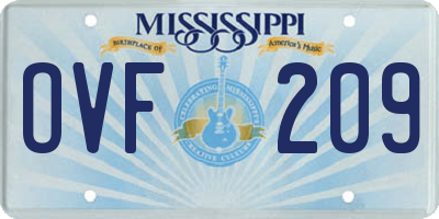 MS license plate OVF209