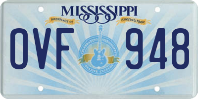 MS license plate OVF948