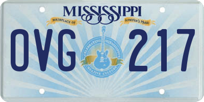 MS license plate OVG217
