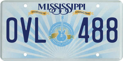 MS license plate OVL488