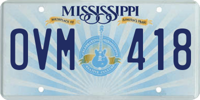 MS license plate OVM418
