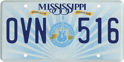 MS license plate OVN516