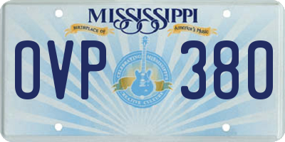 MS license plate OVP380
