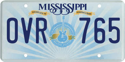 MS license plate OVR765