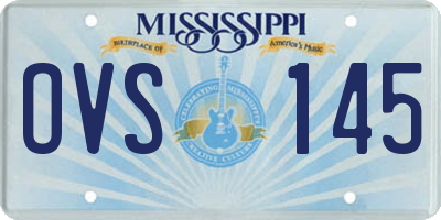 MS license plate OVS145