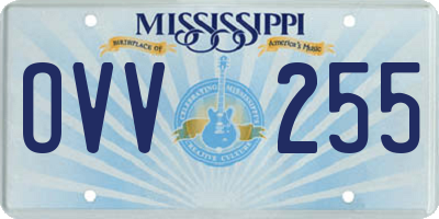 MS license plate OVV255